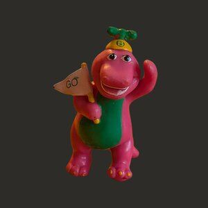 10/$25 Vintage 1990s Barney the Dinosaur Sports Fan PVC Figure